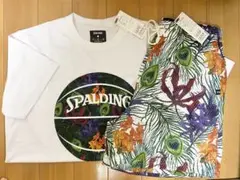 SPALDING Tシャツトロピクスボールプリント メッシュショーツ トロピクス