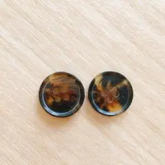 ボタン　四つ穴　1.7cm ベッコウ　2個　ジャケット・カーディガン向け　人気