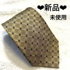 【新品未使用】LUCIANO PESTUGGIAゴールド チェック柄 ネクタイ