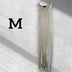 ゴールド メッシュ ベスト ワンピース 【M】100%コットン