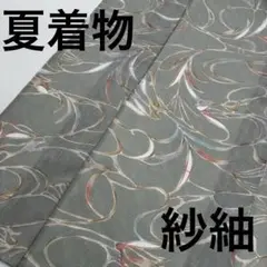 夏着物 洗える着物 紗紬 美しい染め 素敵なデザイン 化繊 U-6454