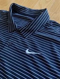 美品 Nike DRI-FIT ストライプシャツ ブラック Lサイズ