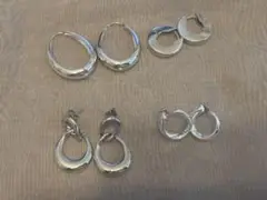 シルバー系ピアス セット　4ペア