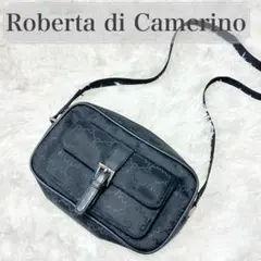 【訳あり✨美品】ロベルタディカメリーノ ショルダーバッグ 黒 総柄 ミニ