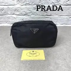 PRADA プラダ 三角プレートロゴ ナイロン ポーチ 小物入れ ブラック