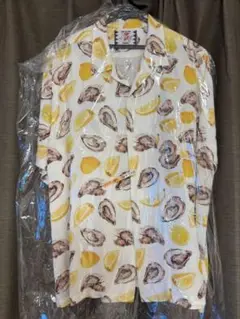 【新品・未着用】サノバチーズ 牡蠣とレモン柄 ハット サノバチーズ“牡蠣×レモン”のアロハ風「オイスター シャツ」復刻