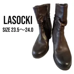 【美品】ラソッキ ショートブーツ ブラウン 23.5 24.0 ブーツ