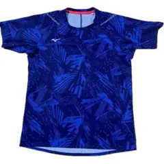 MIZUNO ミズノ スポーツ用Tシャツ ブルー 総柄 スポーツ 吸汗速乾