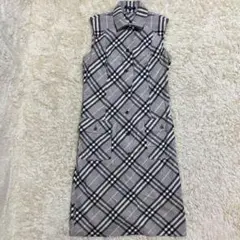 【美品】BURBERRY LONDON ノバチェック ノースリーブワンピース38