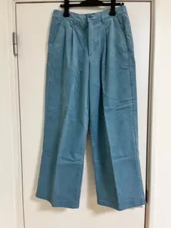 未使用 スクロール コーデュロイパンツ ブルー