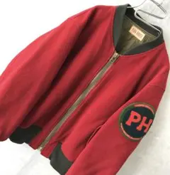 90s PINK HOUSE 袖ワッペン MA-1 ジャケット 希少 赤 フリー
