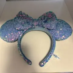 ミニー　カチューシャ 青色とピンクのスパンコール　美品