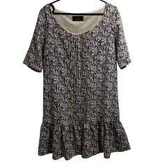 axes femme premium 花柄ピンタックミニワンピース　S