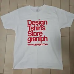 【美品】グラニフ　ロゴTシャツ　ホワイト&レッド