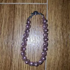 パープルパールビーズブレスレット　未使用　ブレスレット