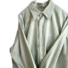 無地　オシャレシャツ レギュラー VANHEUSEN 長袖シャツ　黄緑色　XL
