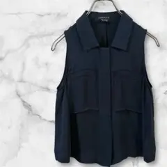 【美品】Theory セオリー ネイビー ノースリーブ カットソー シャツ