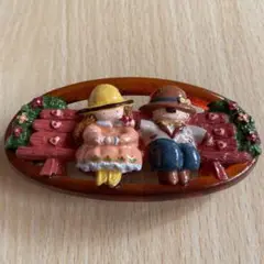 アンティーク男の子と女の子のカラフルバレッタ　昭和レトロ