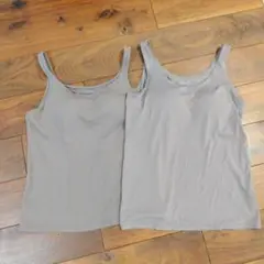 試着のみユニクロ　エアリズム　ブラタンクトップ　XL ベージュ　2枚セット