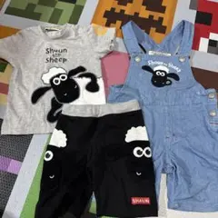 Shaun the Sheep Tシャツ・オーバーオール・ショートパンツセット