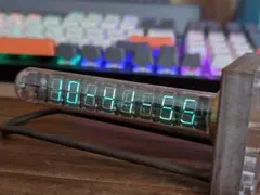 グロー管時計　IV-18 VFD 蛍光管時計