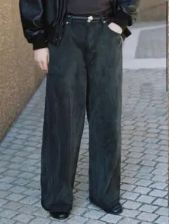 【新品タグ付き】CRACK WASHED BAGGY DENIM PANTS S