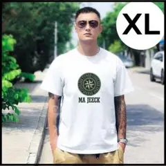 【期間限定】メンズ　Tシャツ　XL　半袖　ホワイト　人気　ストリート　ロゴ　韓国