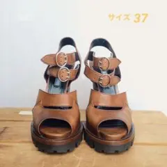 PRADA 2014秋冬 ランウェイコレクションサンダル ブラウン 37