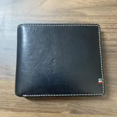 [ゴルベ] 財布 メンズ イタリアンレザー スマート 二つ折り (ブラック)