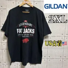 【アメリカ古着】GILDAN 2XL Tシャツ ブラック FAT JACKS