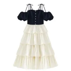 エムミーエメ denim docking tiered one piece