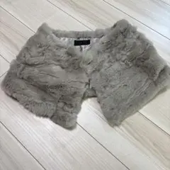 アンタイトル　ティペット　毛皮　ラビット　ファー　グレー　パーティ