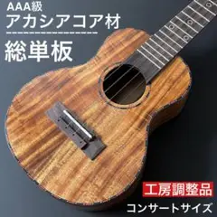 南米産アカシアコア材のオール単板!スロテッドヘッドのコンサートウクレレ【調整品】
