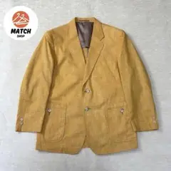 美品　テーラードジャケット　コットン　イエロー　春夏生地　カジュアル　大きめ