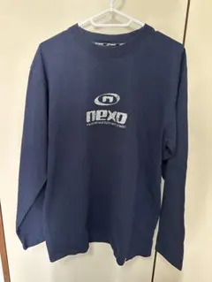 NEXO ロゴ入り ネイビー 長袖トレーナー
