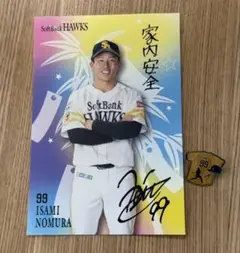 99野村勇選手　七夕　ポストカード　鷹祭　ピンバッジ