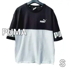 PUMA ドロップショルダー 半袖 Tシャツ ブラック　ホワイト バイカラー