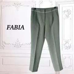 『FABIA』クロップド パンツ【F】カーキ センタープレス ビジネス きれいめ