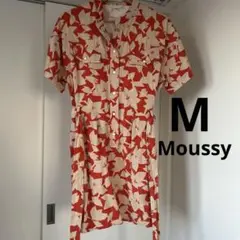 MOUSSY マウジー　南国　ハワイ　フラワープリント 半袖シャツワンピース