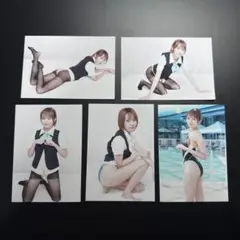 ① 新品 5枚セット 安西茉莉 生写真 L判 競これ 特典
