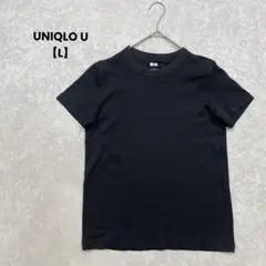 a2107＊UNIQLO U 半袖クルーネックTシャツ　黒【L】無地　シンプル