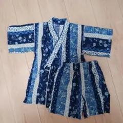 青系ストライプの甚平 120cm