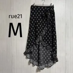 【rue21】美品✨️（M）フリル付き ロングスカート ラップスカート リボン付き