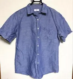 UNIQLO XL リネン 半袖シャツ 青