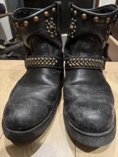 CALEE エンジニアブーツ 黒　GOLD STUDS US9.0