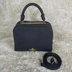 【極美品】ヴィヴィアンウエストウッド ハンドバッグ 2way レザー 黒 オーブ