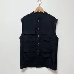 VANNIE U ヴァニーユー　コットンリネンミリタリーベスト　ブラック　美品