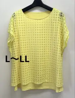 【ミゼール】イエロー 半袖トップスゆったりサイズL〜LL