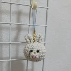 ウサギ　あみぐるみ　ストラップ
