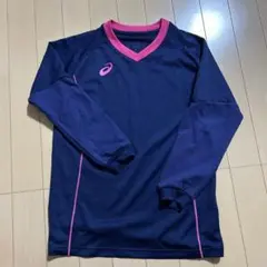 ASICS ロングスリーブVネック ネイビー 150